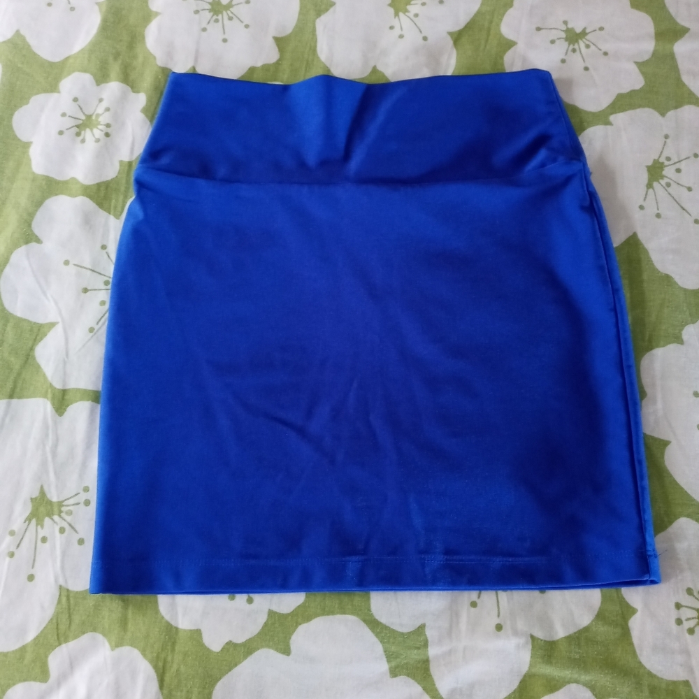 Electric blue mini skirt